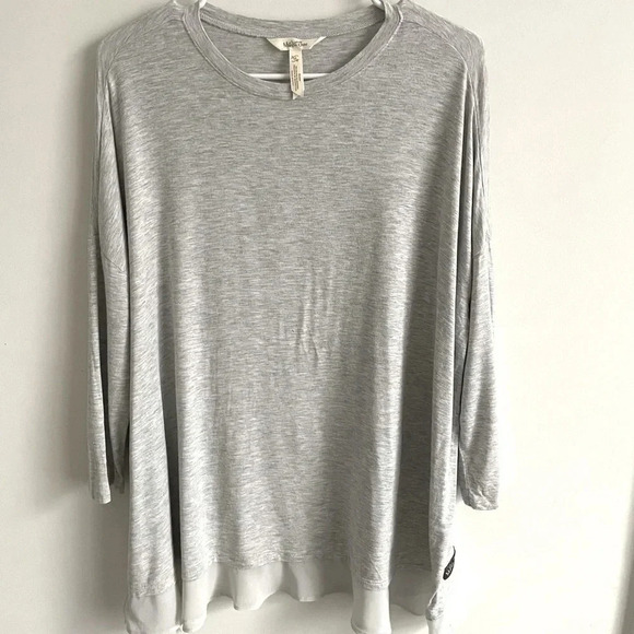 Matilda Jane 3/4 length sleeves chiffon trim grey blouse M - Picture 1 of 5